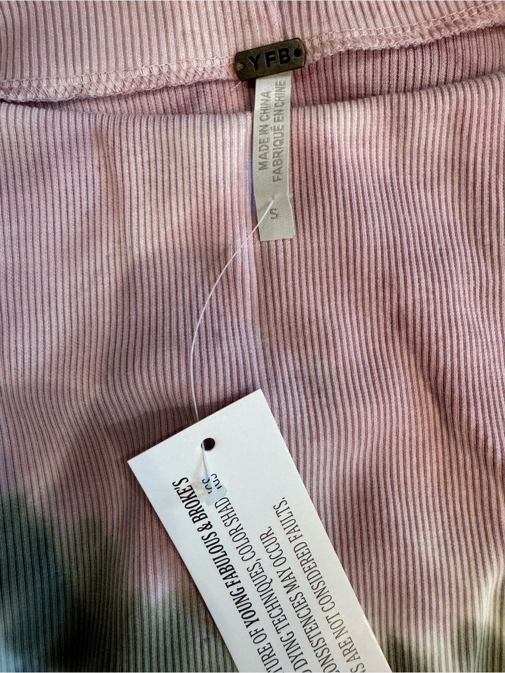 Young Fabulous & Broke S Mauve Tie-Dye Midi Dress with Blue and Olive Accents, - Picture 6 of 8